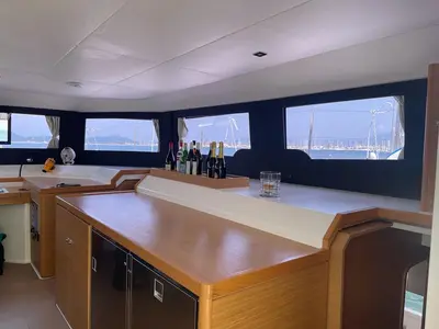 Salon of Blue Horizon - Skippered, a Dufour Catamaran 48 catamaran at Preveza, Greece