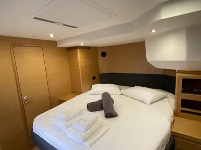 Cabin on Blue Horizon - Skippered, a Dufour Catamaran 48 catamaran at Preveza, Greece