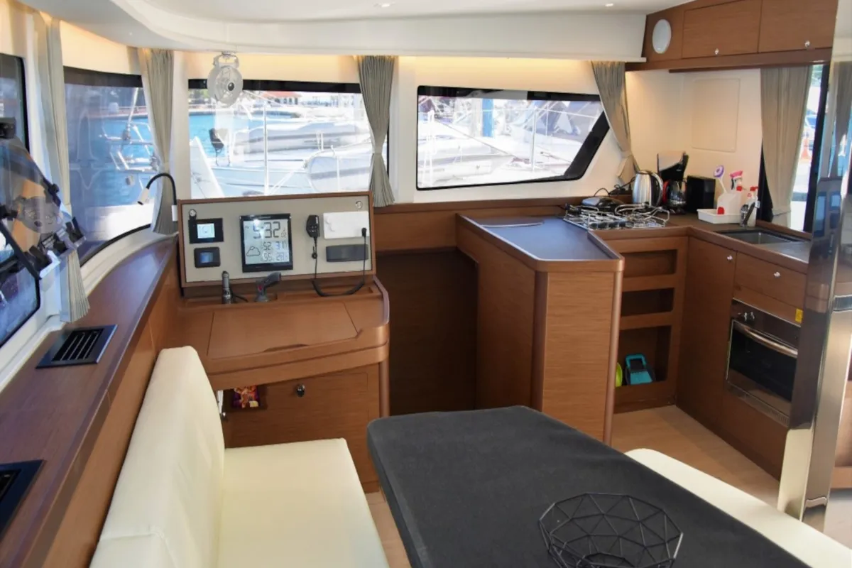 Galley of Lagoon 42, a catamaran at Athens, Greece