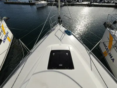 Deck of Sun Course, a Bavaria Cruiser 37 sailboat at Grad Biograd na Moru, Croatia
