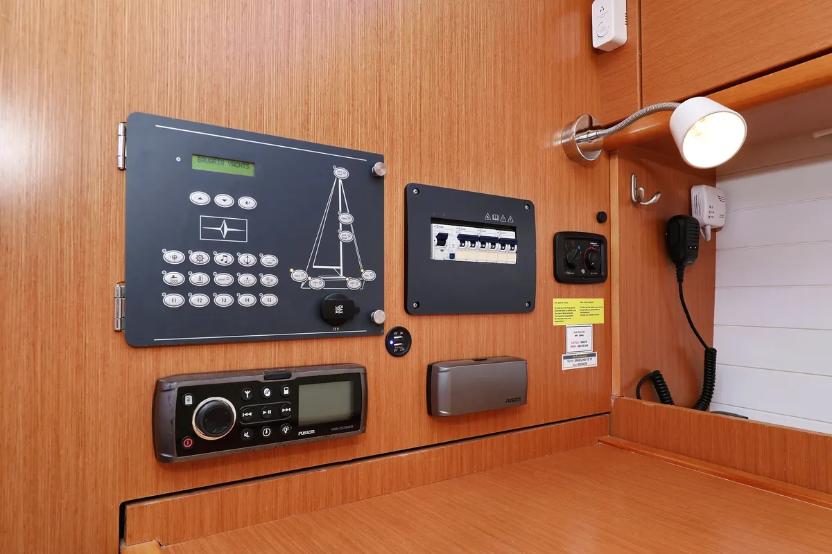 Cockpit of Sun Course, a Bavaria Cruiser 37 sailboat at Grad Biograd na Moru, Croatia