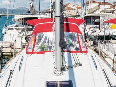 Deck of RUSALKA, a Beneteau Oceanis 38 sailboat at Općina Medulin, Croatia