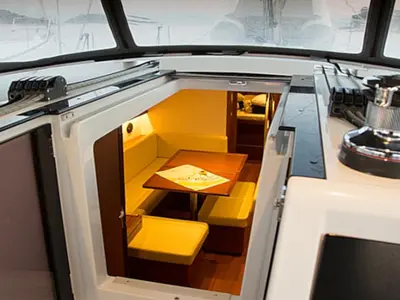 Deck of INVICTUS, a Beneteau Oceanis 48 sailboat at Skiathos, Greece