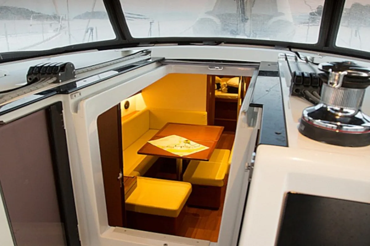 Deck of INVICTUS, a Beneteau Oceanis 48 sailboat at Skiathos, Greece