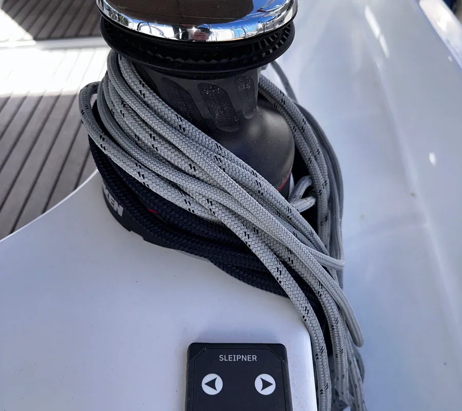Cockpit of Sea Pearl, a Jeanneau Sun Odyssey 410 sailboat at Palma de Mallorca, Spain