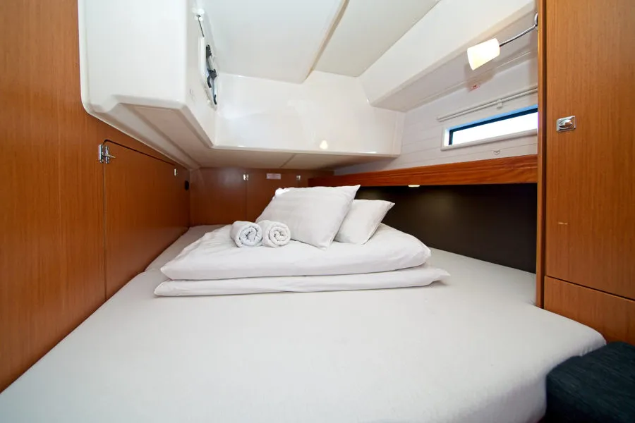 Cabin on MH 49, a Bavaria Cruiser 46 sailboat at Murter, Croatia