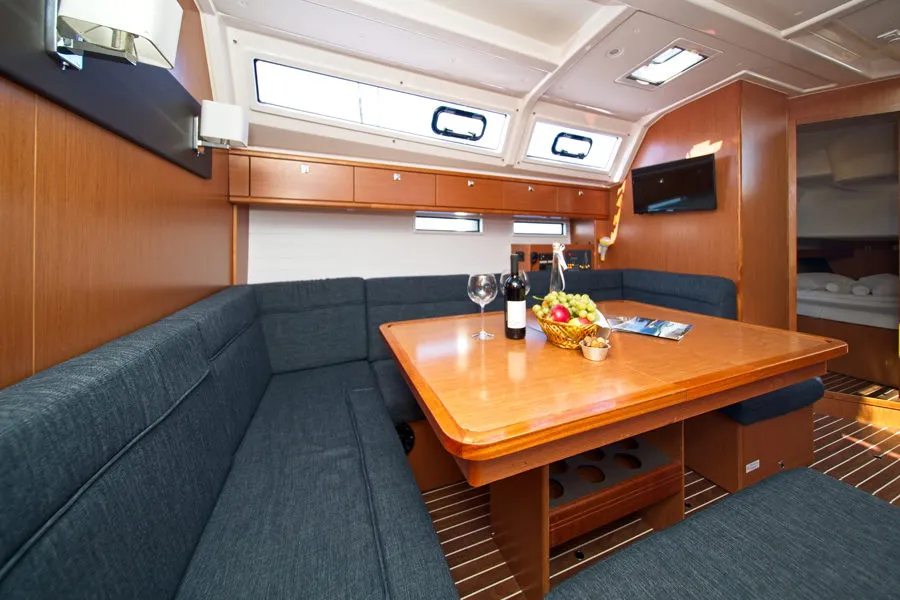Salon of MH 49, a Bavaria Cruiser 46 sailboat at Murter, Croatia