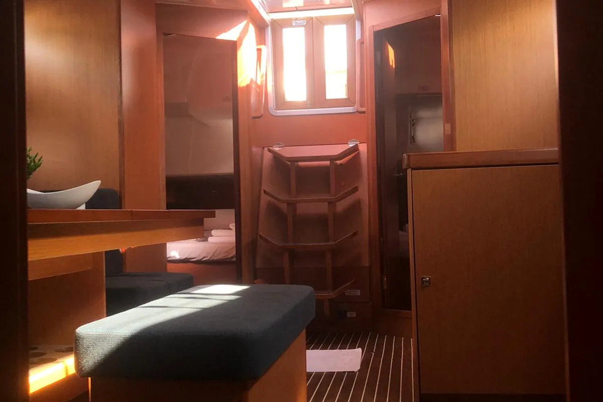 Salon of Topcu, a Bavaria Cruiser 46 sailboat at Fethiye, Turkey
