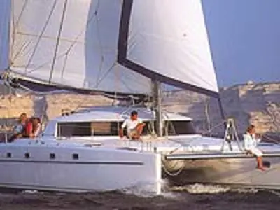 Floor plan of AF-B43, a Fountaine Pajot Belize 43 catamaran at Municipal Unit of Lefkada, Greece