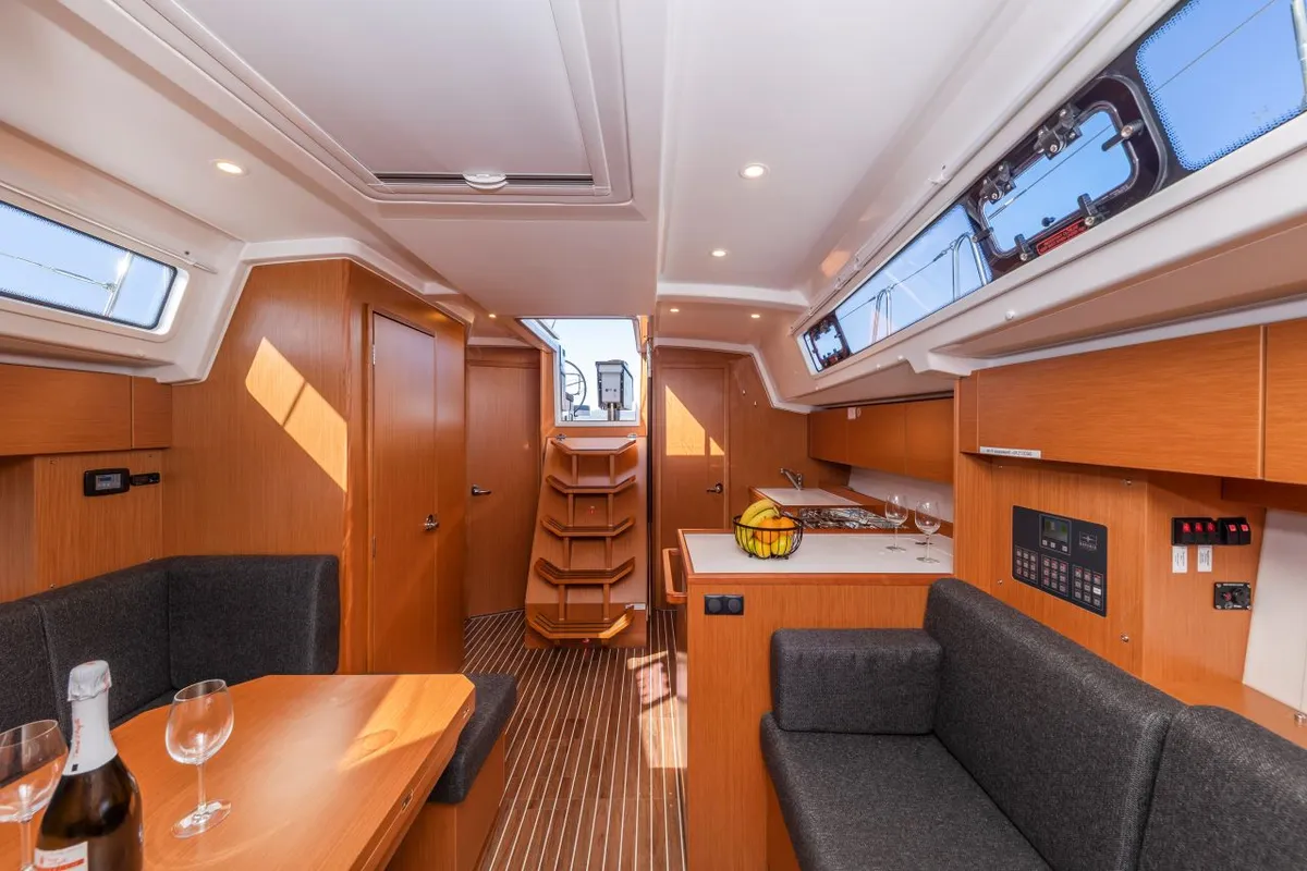 Salon of Martini, a Bavaria C38 sailboat at Zadar, Croatia