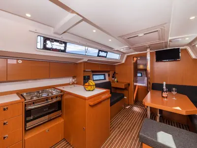 Galley of Martini, a Bavaria C38 sailboat at Zadar, Croatia