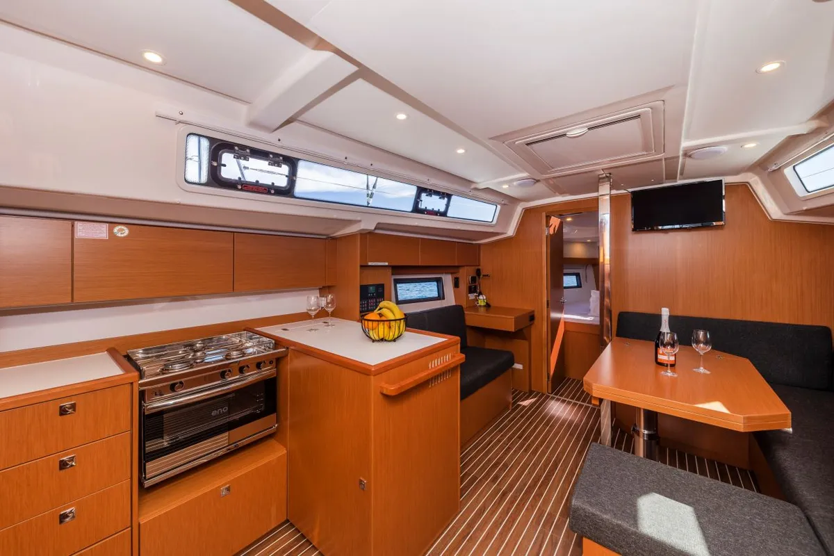 Galley of Martini, a Bavaria C38 sailboat at Zadar, Croatia
