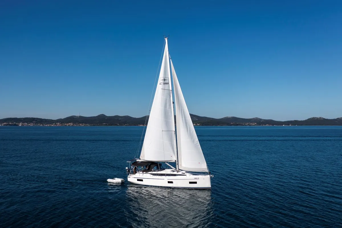 Exterior view of Martini, a Bavaria C38 sailboat at Zadar, Croatia