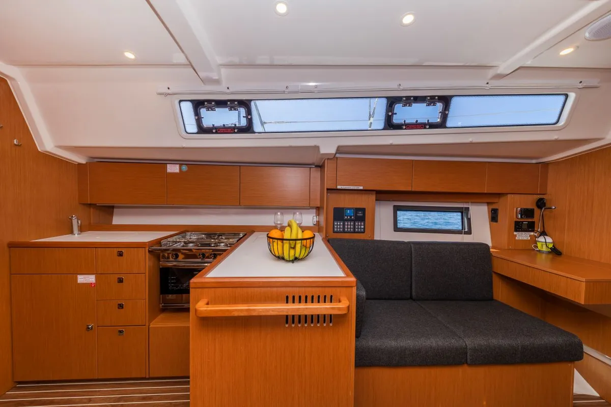 Galley of Martini, a Bavaria C38 sailboat at Zadar, Croatia