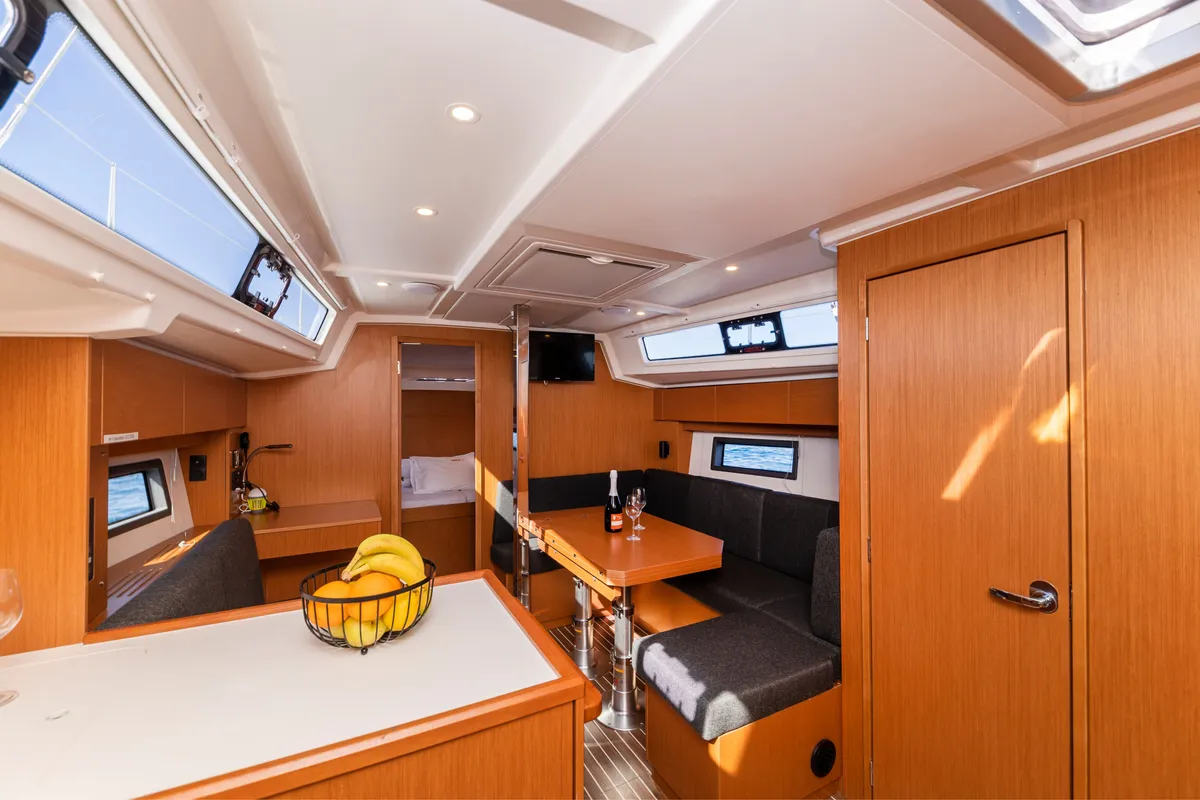 Cabin on Martini, a Bavaria C38 sailboat at Zadar, Croatia