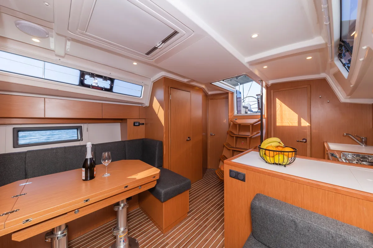 Salon of Martini, a Bavaria C38 sailboat at Zadar, Croatia