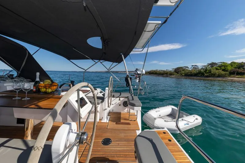 Deck of Martini, a Bavaria C38 sailboat at Zadar, Croatia