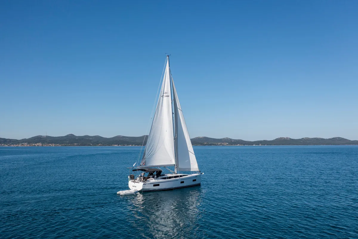 Salon of Martini, a Bavaria C38 sailboat at Zadar, Croatia