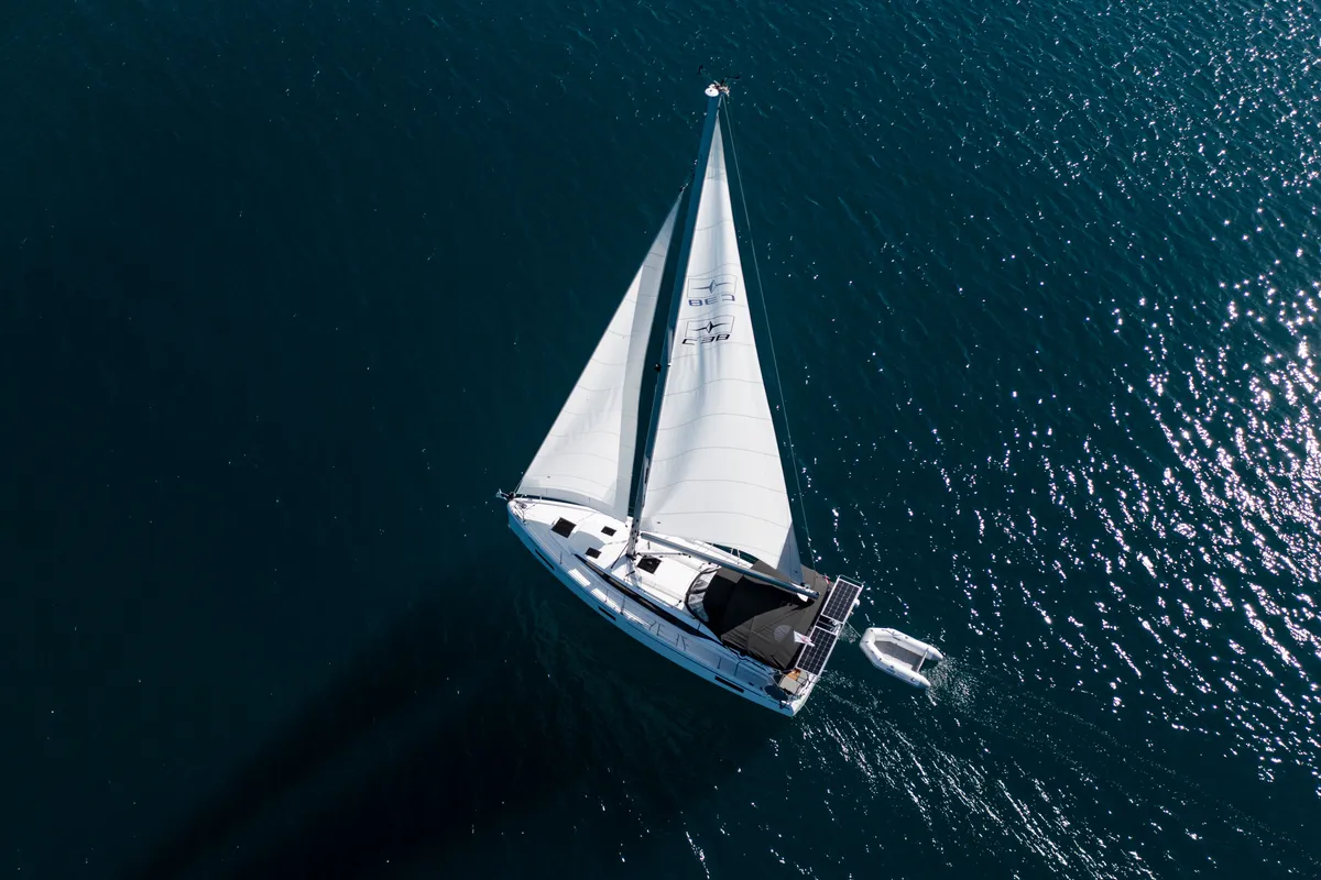 Exterior view of Martini, a Bavaria C38 sailboat at Zadar, Croatia