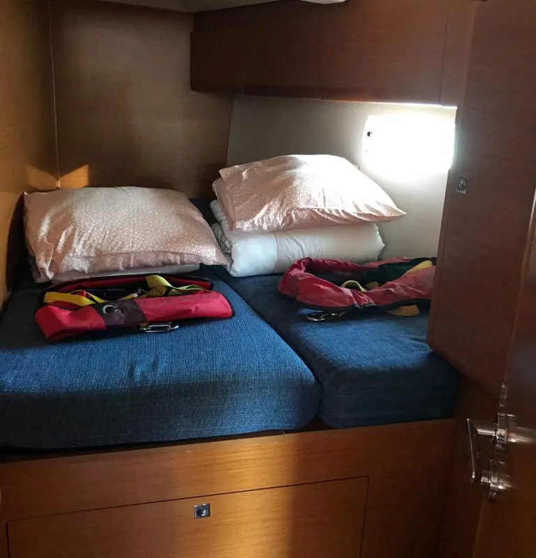 Cabin on Alboran Cognac (Las Galletas), a Jeanneau Sun Odyssey 519 sailboat at Elephant Butte Estates, United States