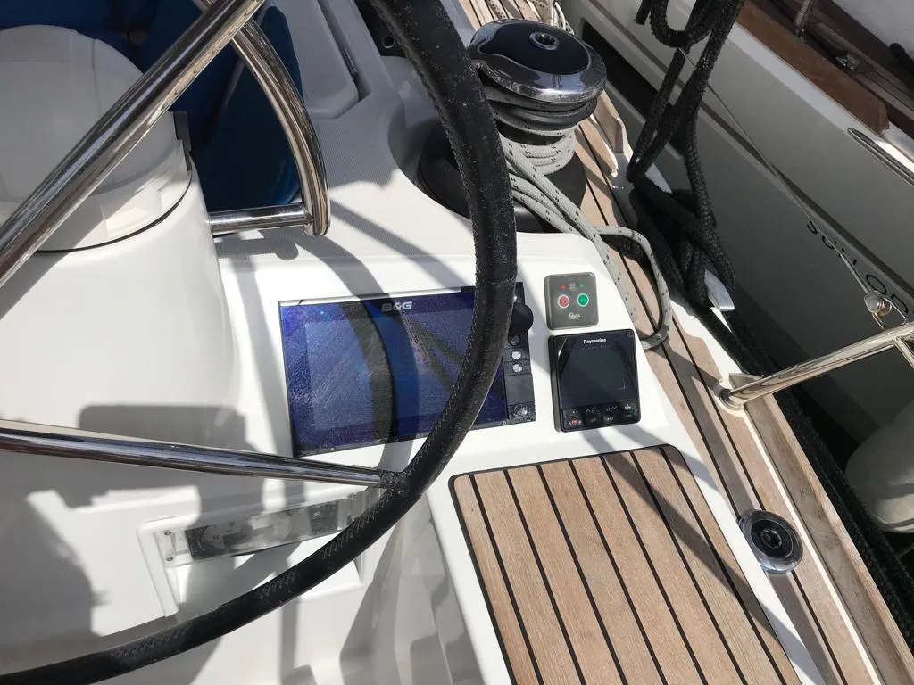 Cockpit of Alboran Cognac (Las Galletas), a Jeanneau Sun Odyssey 519 sailboat at Elephant Butte Estates, United States