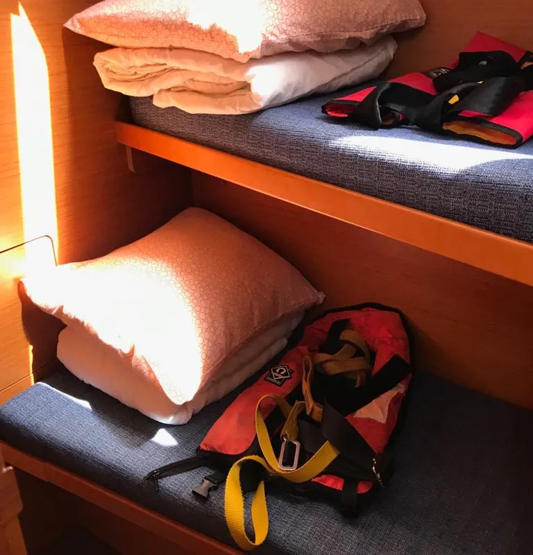 Cabin on Alboran Cognac (Las Galletas), a Jeanneau Sun Odyssey 519 sailboat at Elephant Butte Estates, United States