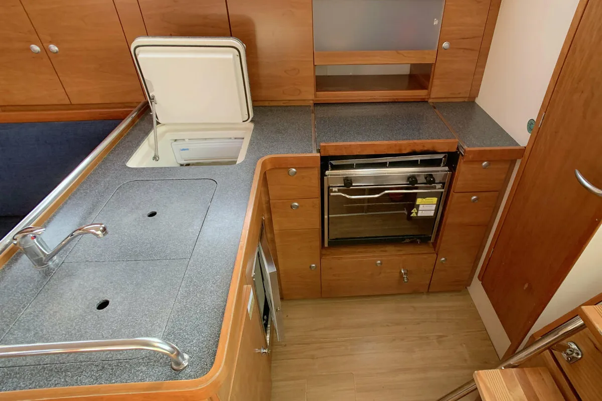 Galley of Ronja, a Hanse 370 sailboat at Barth, Germany