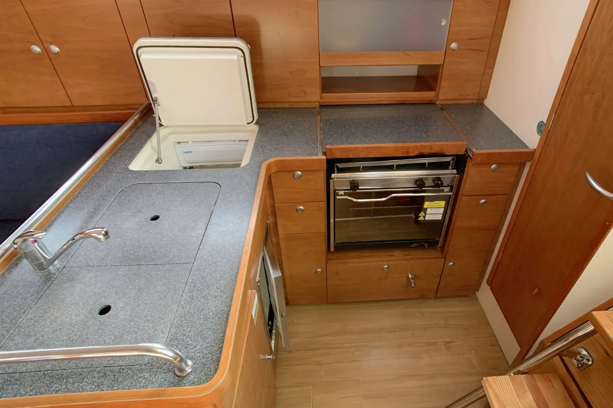 Cabin on Ronja, a Hanse 370 sailboat at Barth, Germany