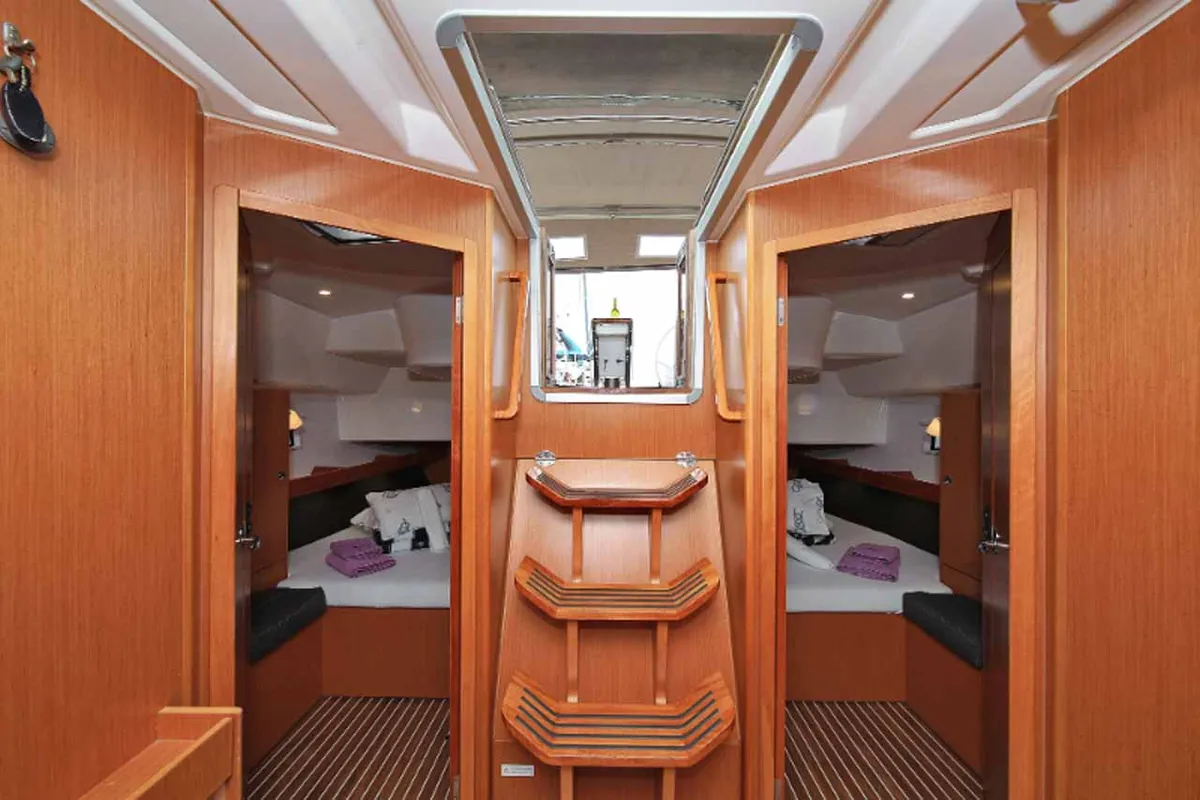 Cabin on Attalya 2, a Bavaria Cruiser 46 sailboat at Murter, Croatia