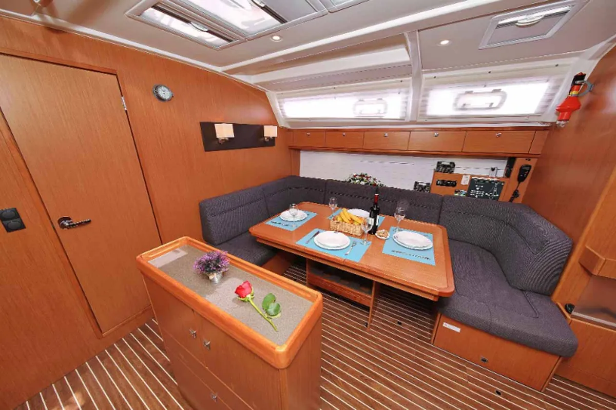 Salon of Attalya 2, a Bavaria Cruiser 46 sailboat at Murter, Croatia