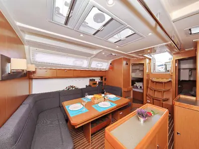 Salon of Attalya 2, a Bavaria Cruiser 46 sailboat at Murter, Croatia