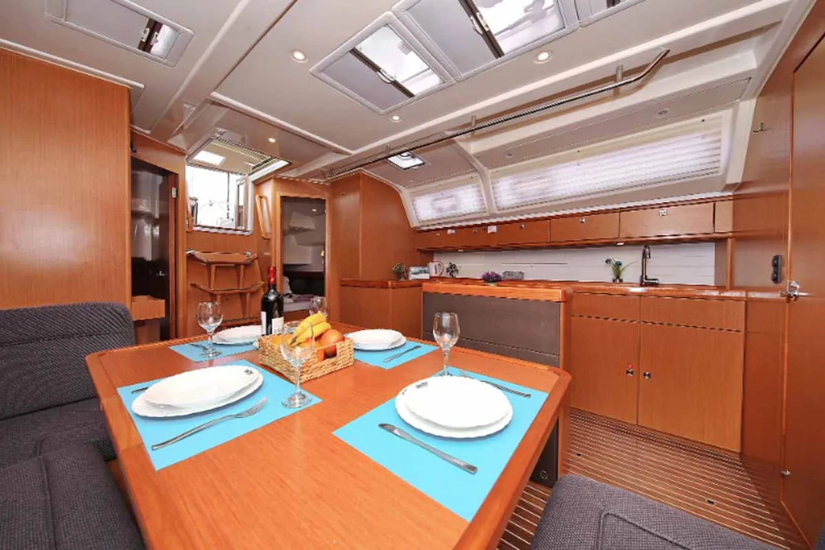 Salon of Attalya 2, a Bavaria Cruiser 46 sailboat at Murter, Croatia