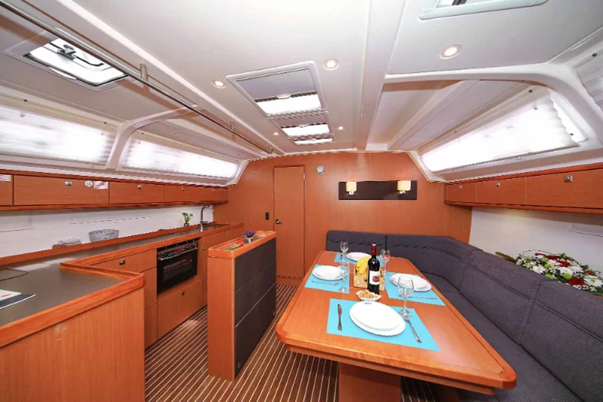 Galley of Attalya 2, a Bavaria Cruiser 46 sailboat at Murter, Croatia