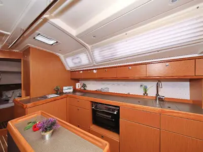 Galley of Attalya 2, a Bavaria Cruiser 46 sailboat at Murter, Croatia