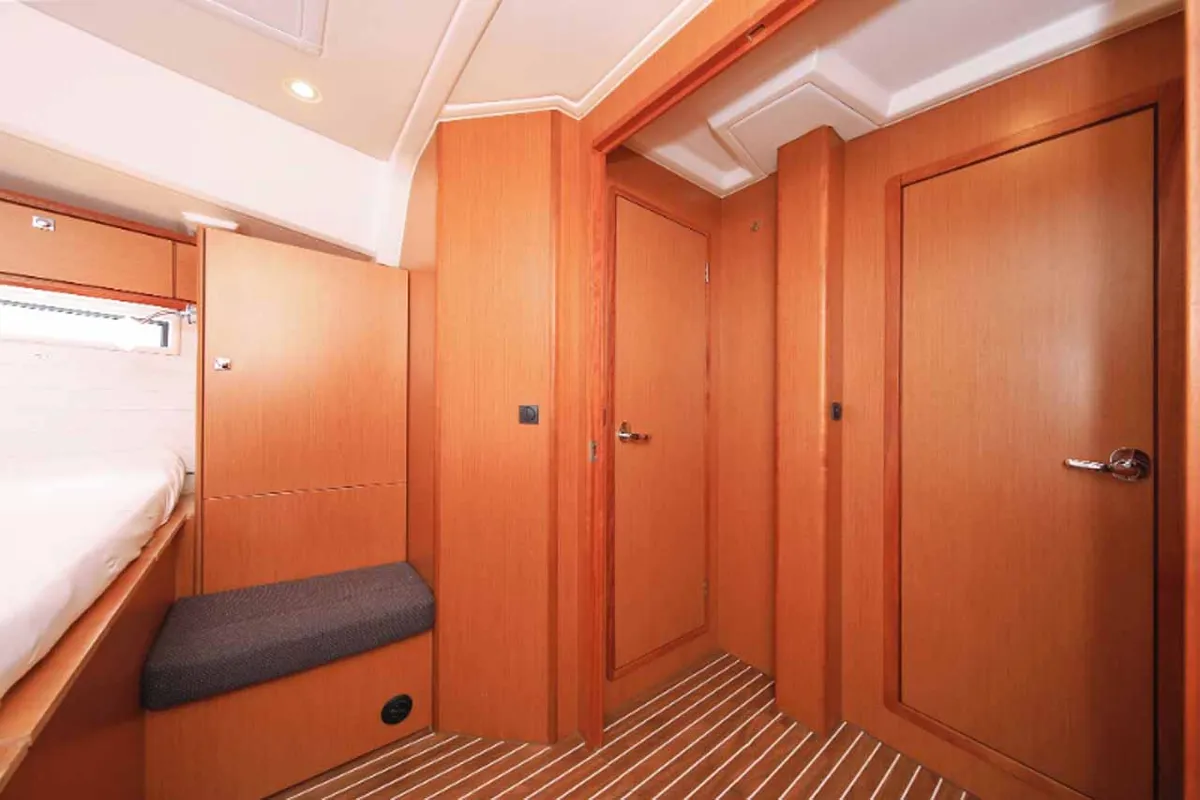 Cabin on Attalya 2, a Bavaria Cruiser 46 sailboat at Murter, Croatia
