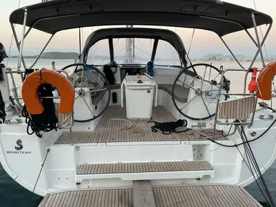 Deck of Aurora, a Beneteau Oceanis 40.1 sailboat at Rhodes, Greece