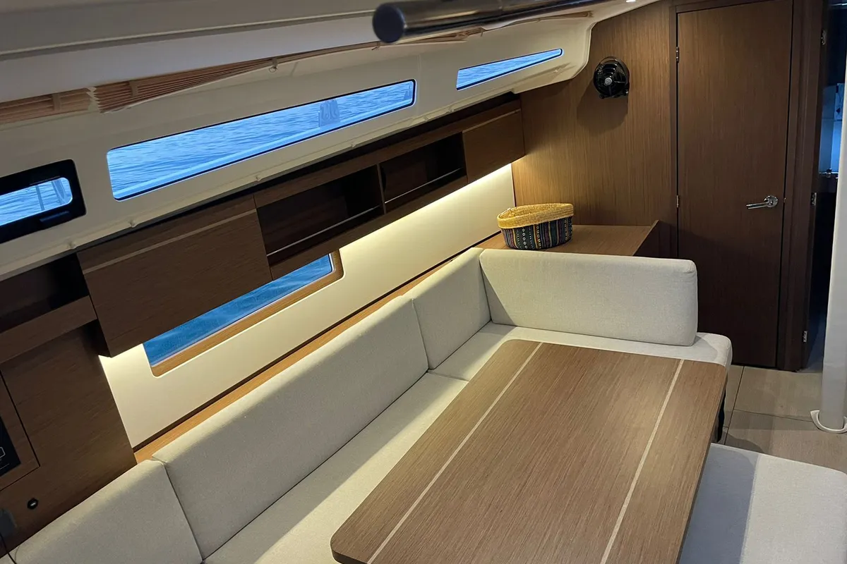 Salon of Aurora, a Beneteau Oceanis 40.1 sailboat at Rhodes, Greece