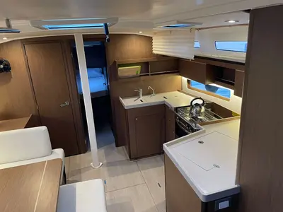 Galley of Aurora, a Beneteau Oceanis 40.1 sailboat at Rhodes, Greece