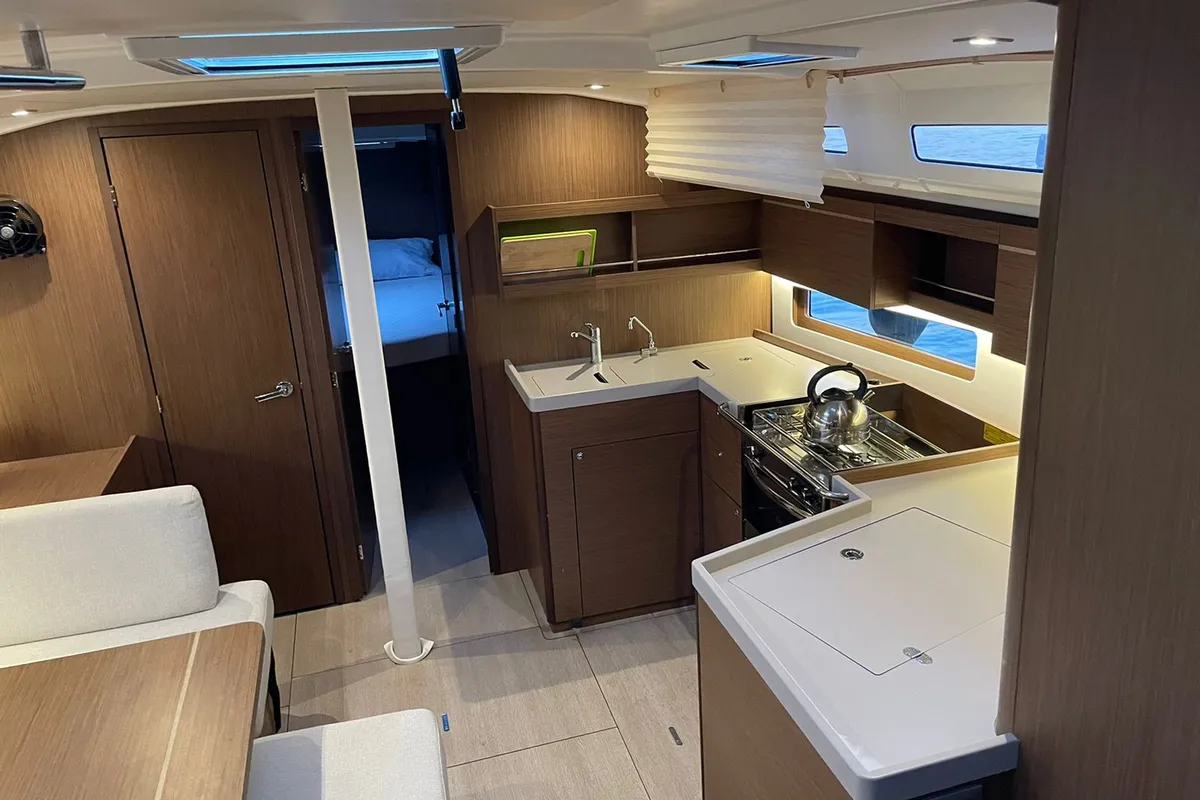 Galley of Aurora, a Beneteau Oceanis 40.1 sailboat at Rhodes, Greece
