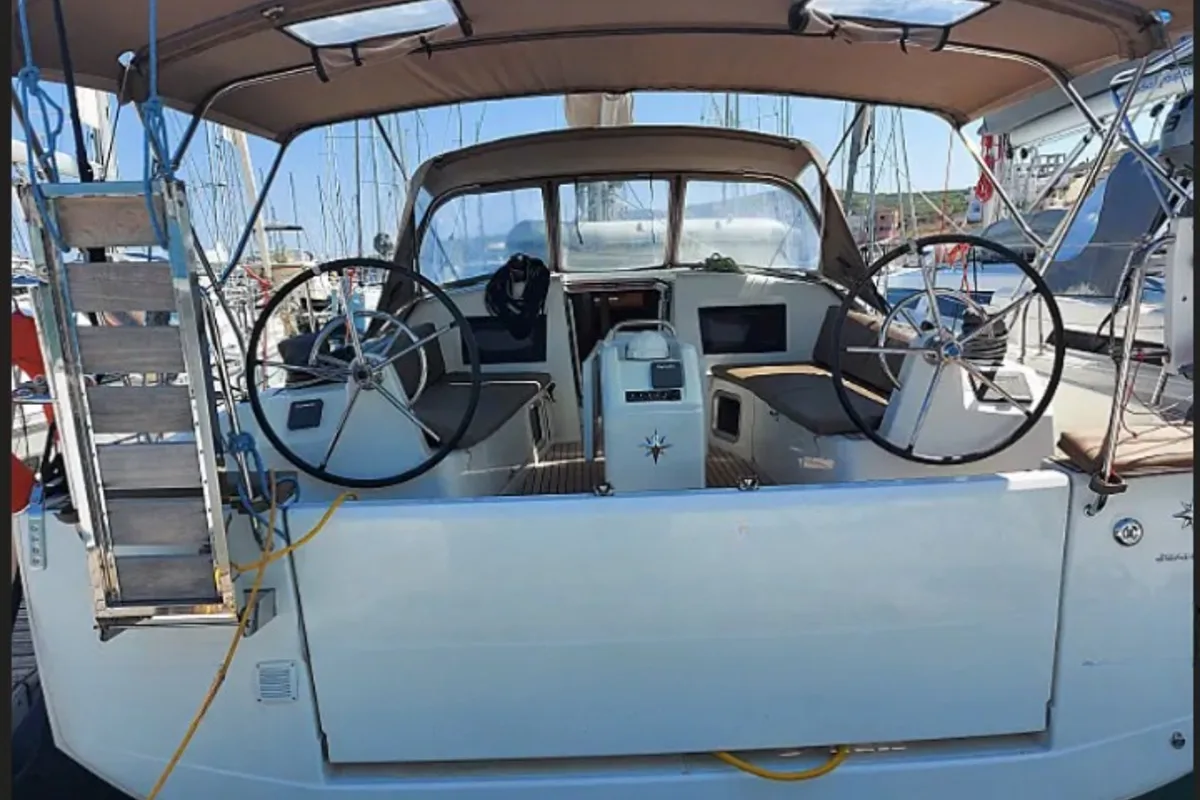 Evelina, a Jeanneau Sun Odyssey 410 sailboat at Lavrion, Greece
