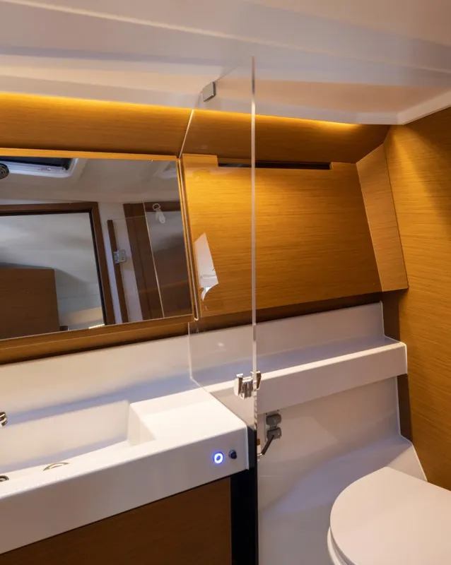 Head on Elektra, a Jeanneau Sun Odyssey 410 sailboat at Municipal Unit of Lefkada, Greece