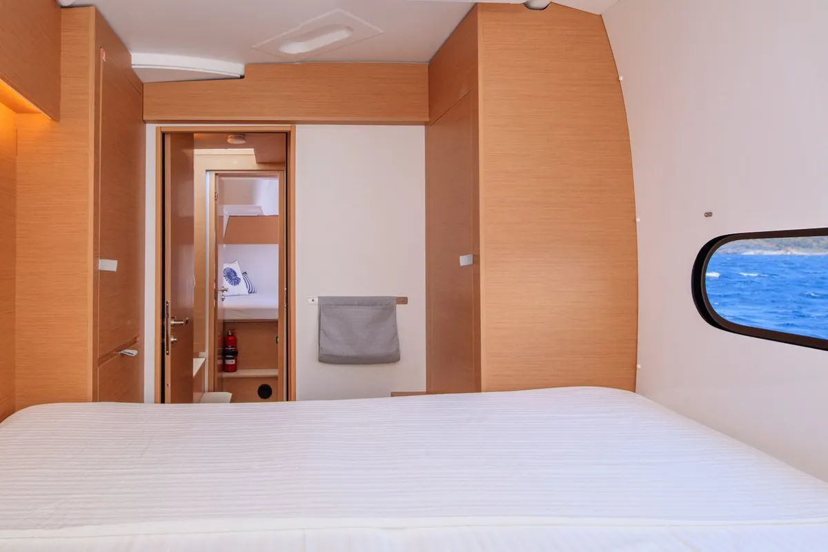 Cabin on Lizzy, a Excess 11 - 4 + 1 + 1 cab. catamaran at Fethiye, Turkey