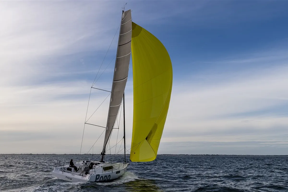 Exterior view of TOSTAKY, a Pogo 44 sailboat at La Trinité-sur-Mer, France