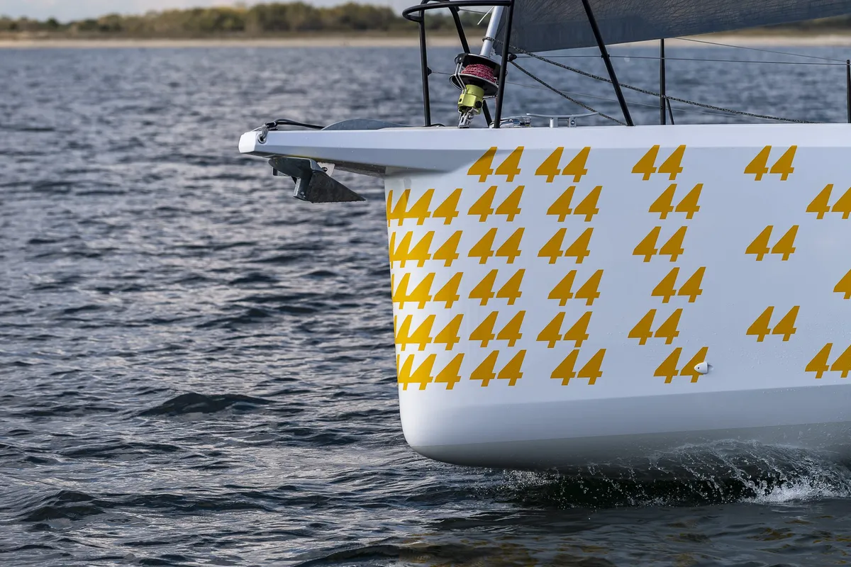 Exterior view of TOSTAKY, a Pogo 44 sailboat at La Trinité-sur-Mer, France
