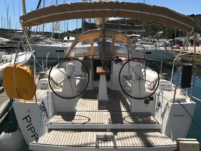Deck of Pippi, a Dufour 335 Grand Large sailboat at Primošten, Croatia
