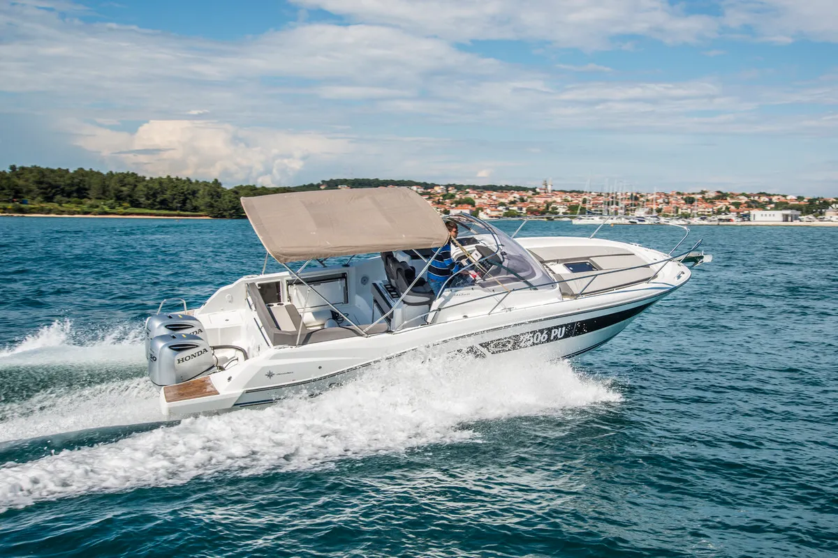 Exterior view of Cap Camarat 9,0 WA, a Jeanneau Cap Camarat 9.0 WA motorboat at Grad Pula, Croatia