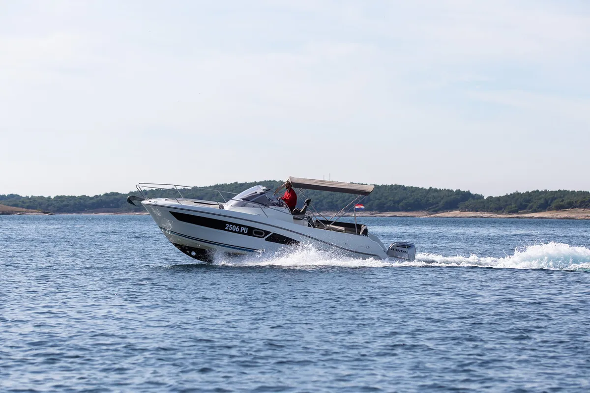 Exterior view of Cap Camarat 9,0 WA, a Jeanneau Cap Camarat 9.0 WA motorboat at Grad Pula, Croatia