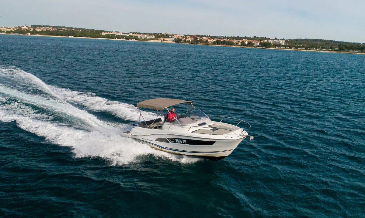 Exterior view of Cap Camarat 9,0 WA, a Jeanneau Cap Camarat 9.0 WA motorboat at Grad Pula, Croatia