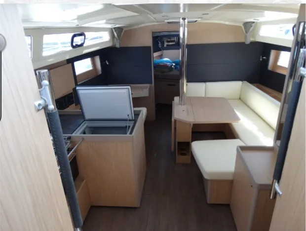Salon of Kos 41.4, a Beneteau Oceanis 41.1 sailboat at Volos Municipality, Greece