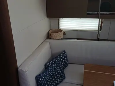 Salon of ILIA, a Beneteau Oceanis 46.1 sailboat at Athens, Greece